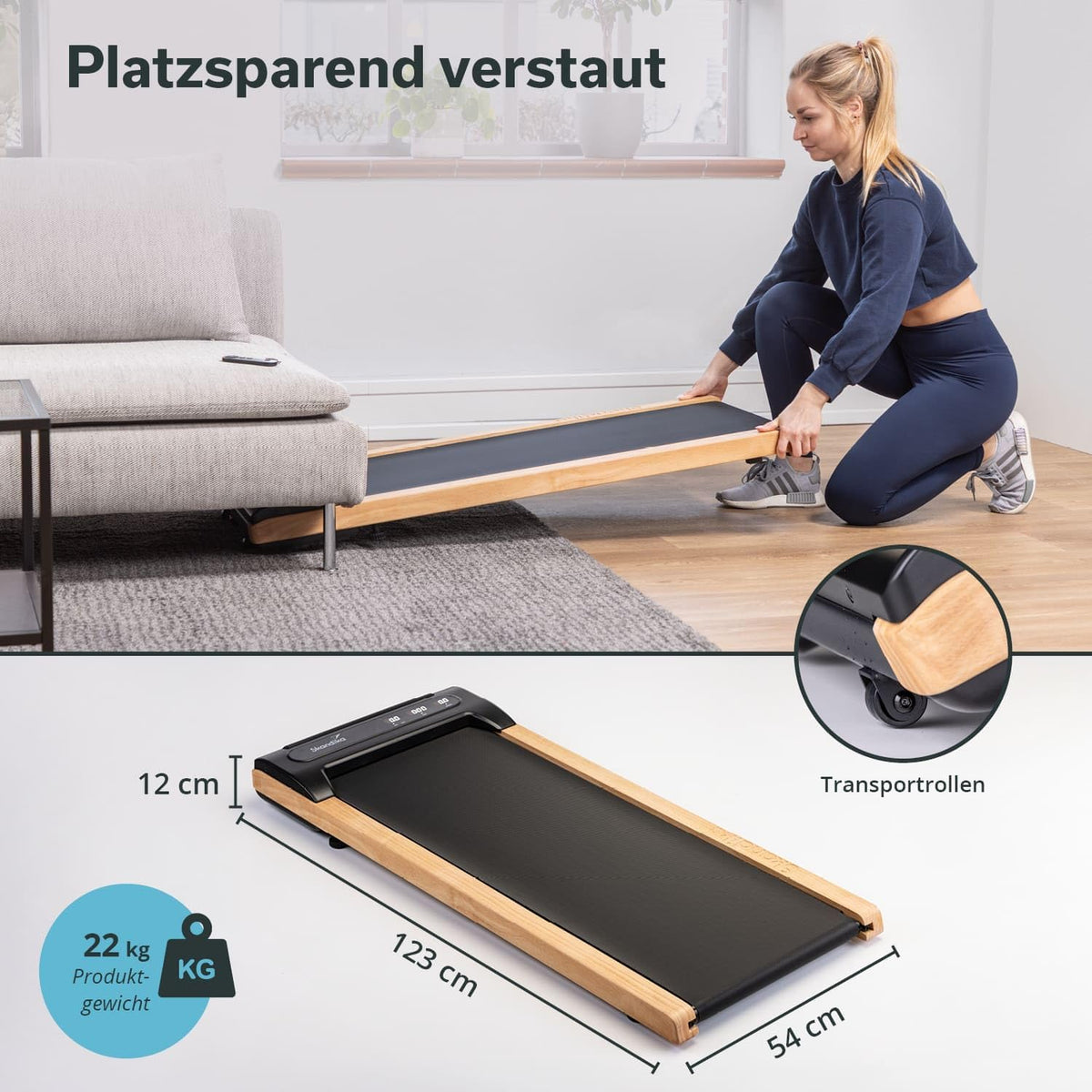 Skandika Nordik Walking Pad: Laufband für Home Fitness & Büro, mit Steigung