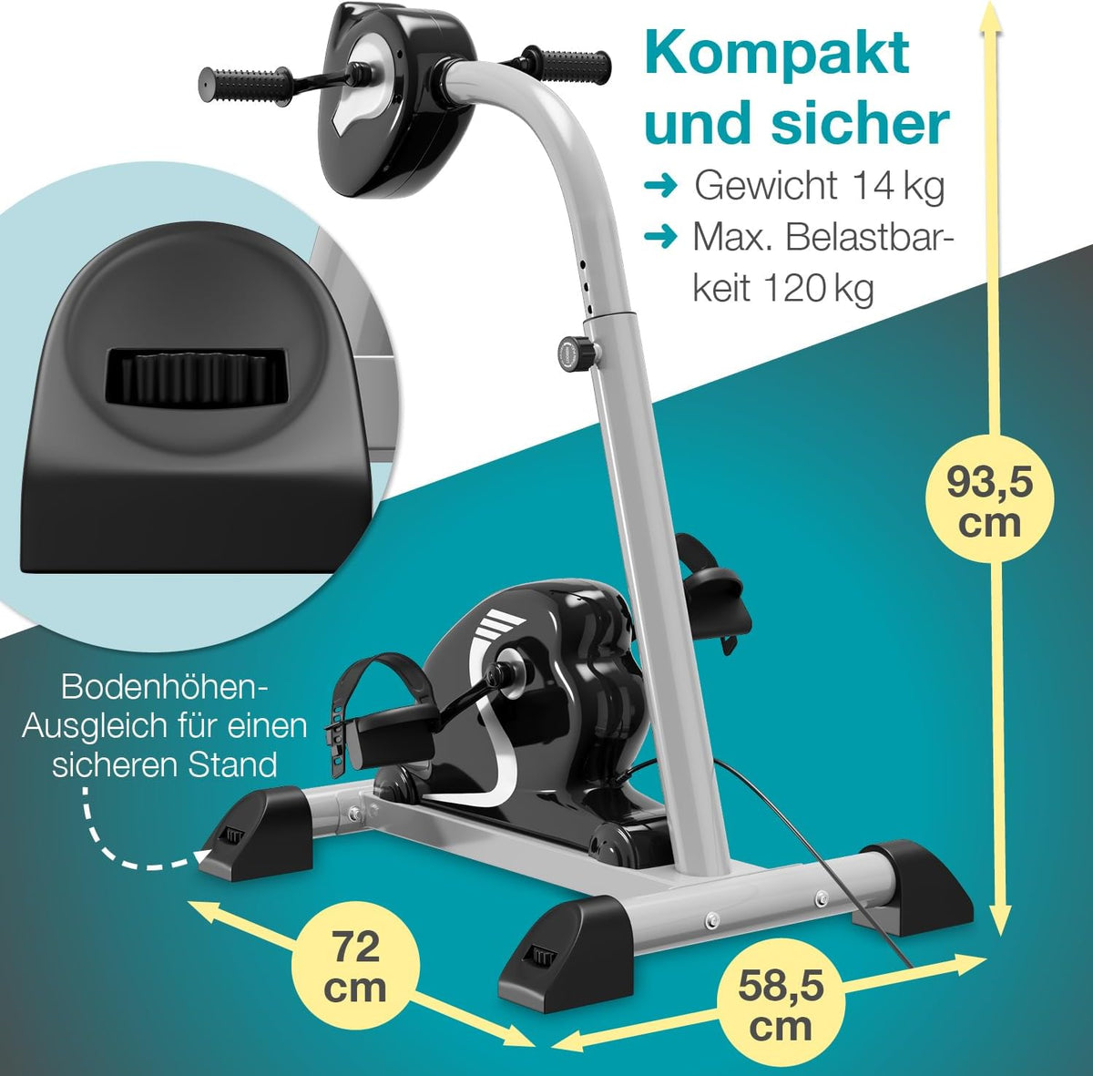maxVitalis 2-in-1: Arm- und Beintrainer mit Motorunterstützung