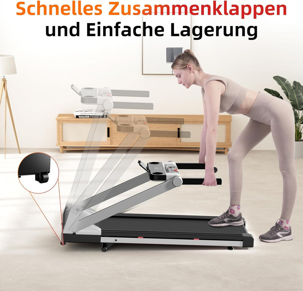 Superun Faltbares Heim-Laufband: Steigung, App & Trainingskurse