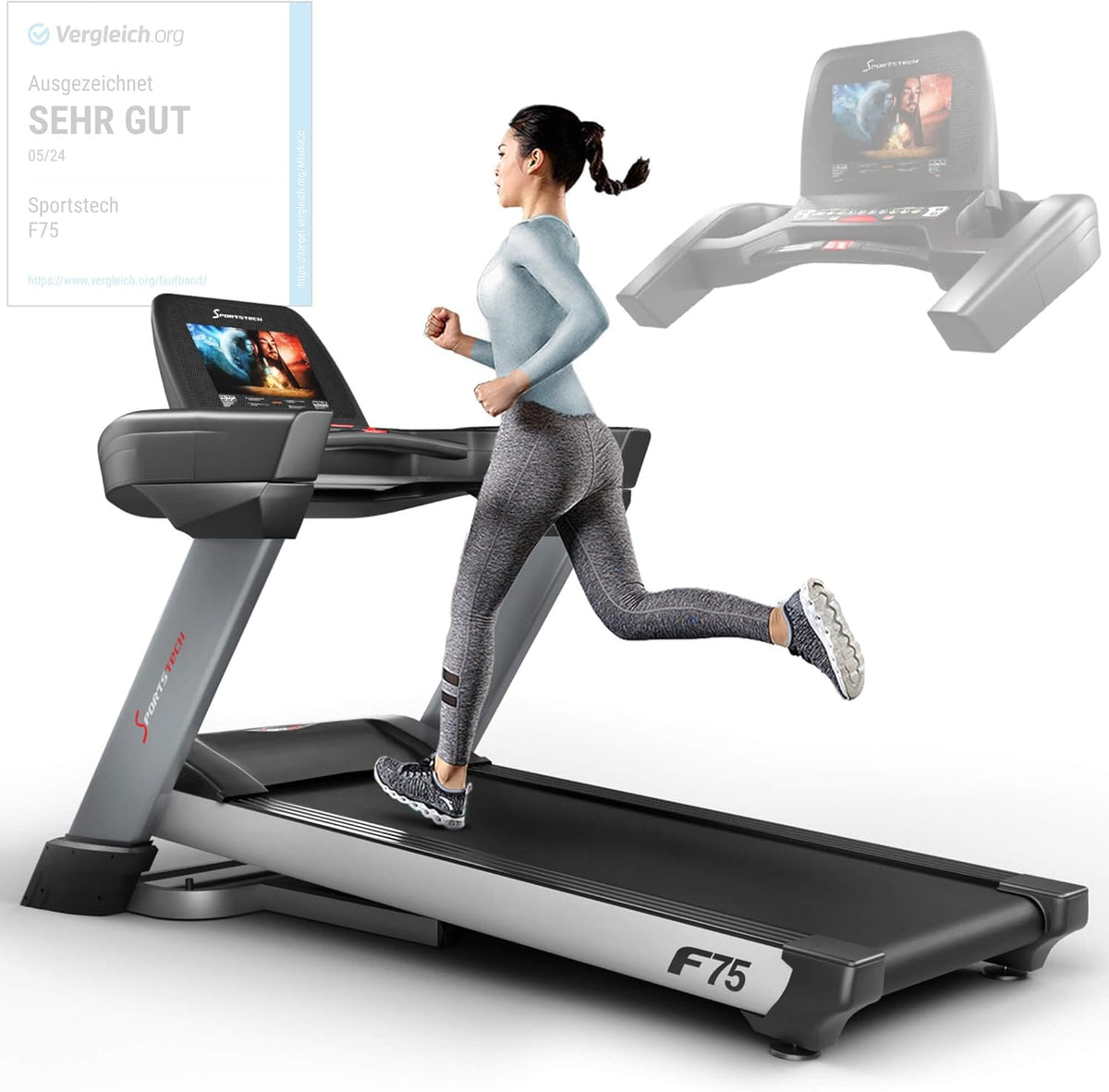 Sportstech F75: Profi-Laufband, klappbar, 7 PS, Android, Made in Germany