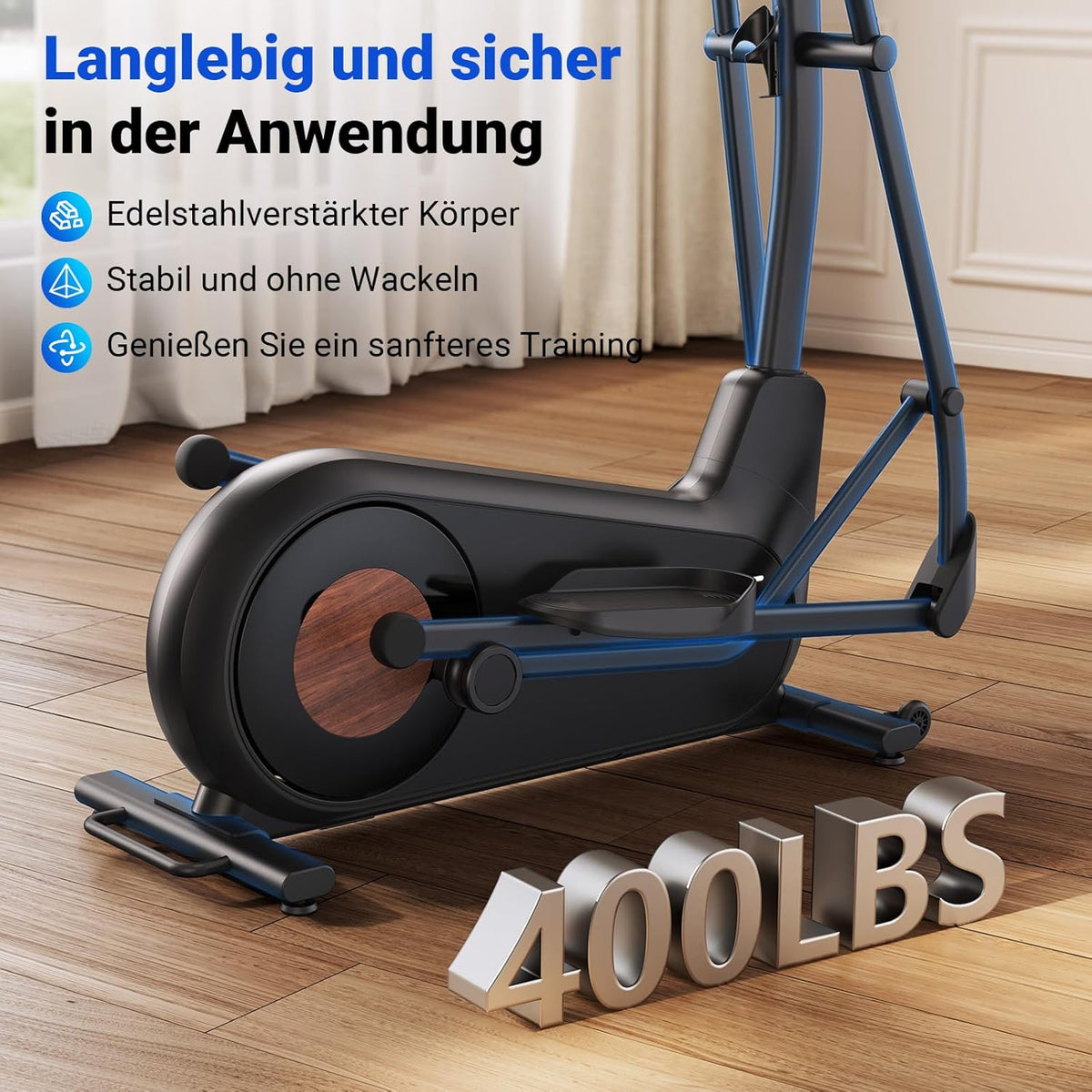 MERACH Heimtrainer Crosstrainer: Leise, Magnetisch, App, 8 Stufen, 160KG Kapazität