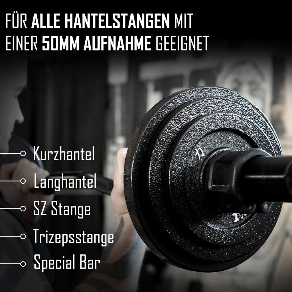 Strength Shop Gusseisen Hantelscheiben: Robuste 50mm Gewichtsscheiben für Langhantel