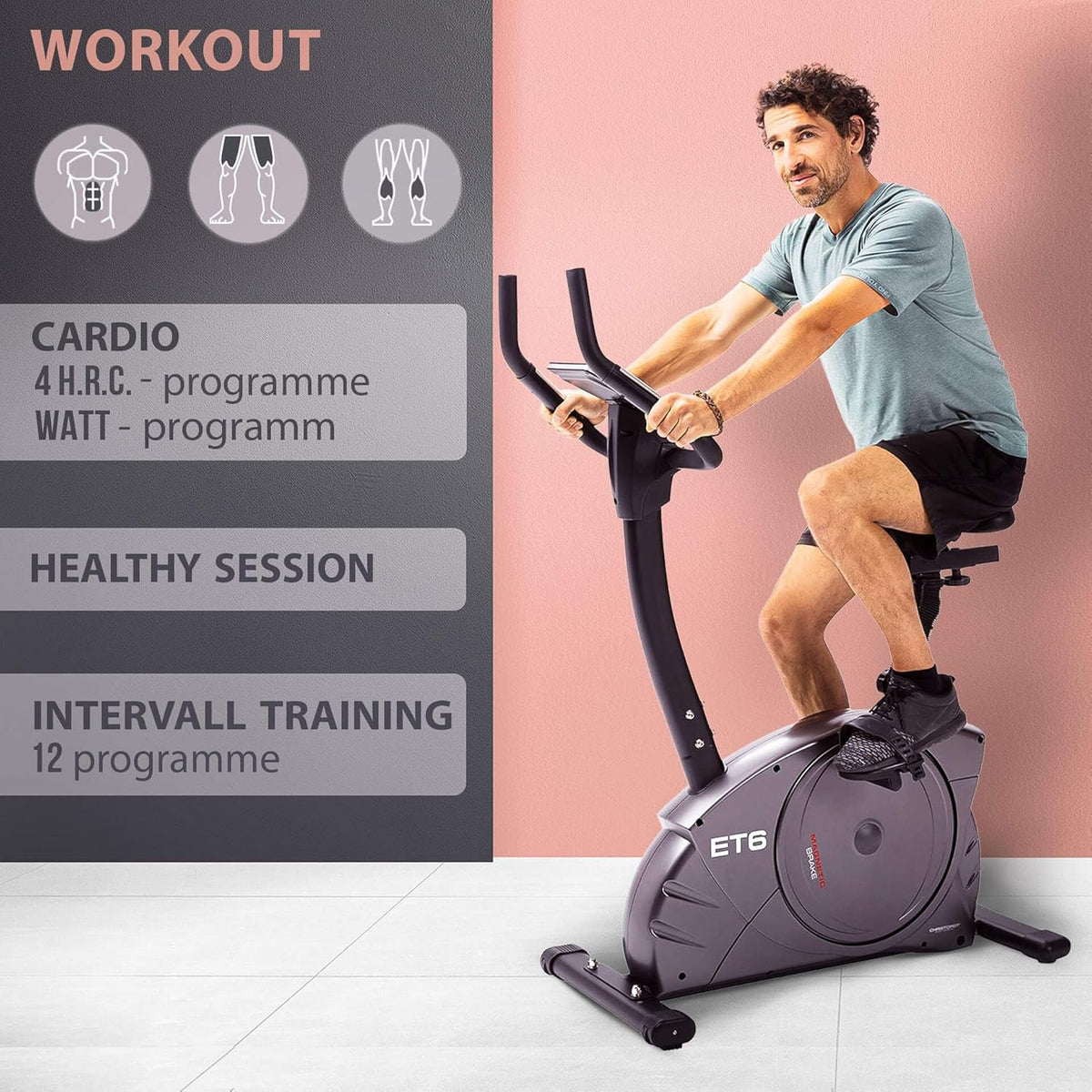 Christopeit ET 6: Ergometer mit 24 Stufen, 12 kg Bremssystem, 150 kg Traglast