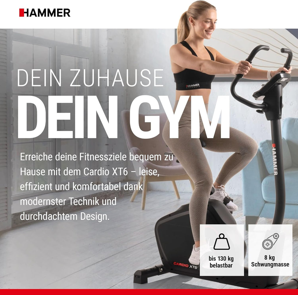 Hammer Cardio XT6/XT7 Ergometer Heimtrainer Fahrrad mit Bluetooth & App