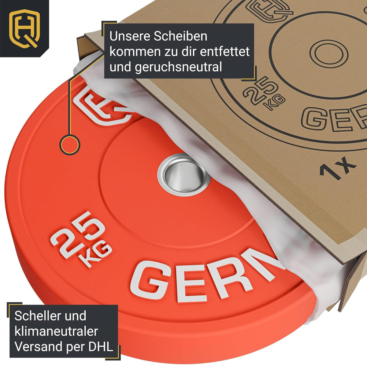 HQ Germany Premium Bumper Plates: 50mm Hantelscheiben Set